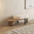 White Brown Upholstered Bench-1114949361