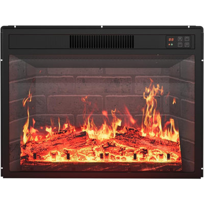 Foyer électrique encastrable 23 po - Chaufferette 1500 W avec télécommande, flamme réglable, minuterie pour le salon de la chambre à coucher
