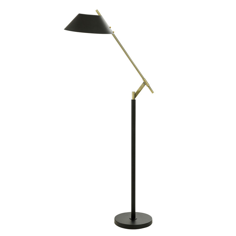 60'' Satin Black Task Floor Lamp