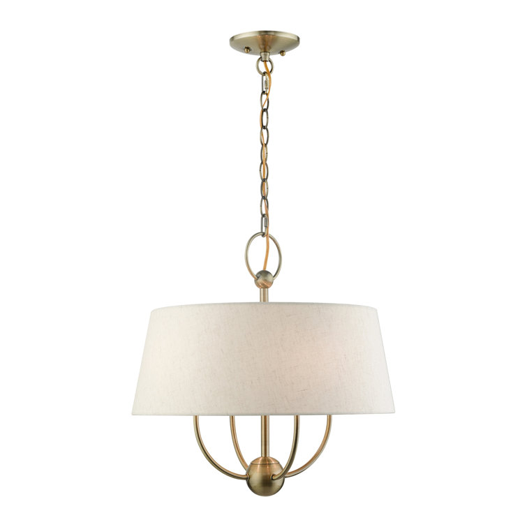 Desra 4 Light Linen Blend Dimmable Pendant