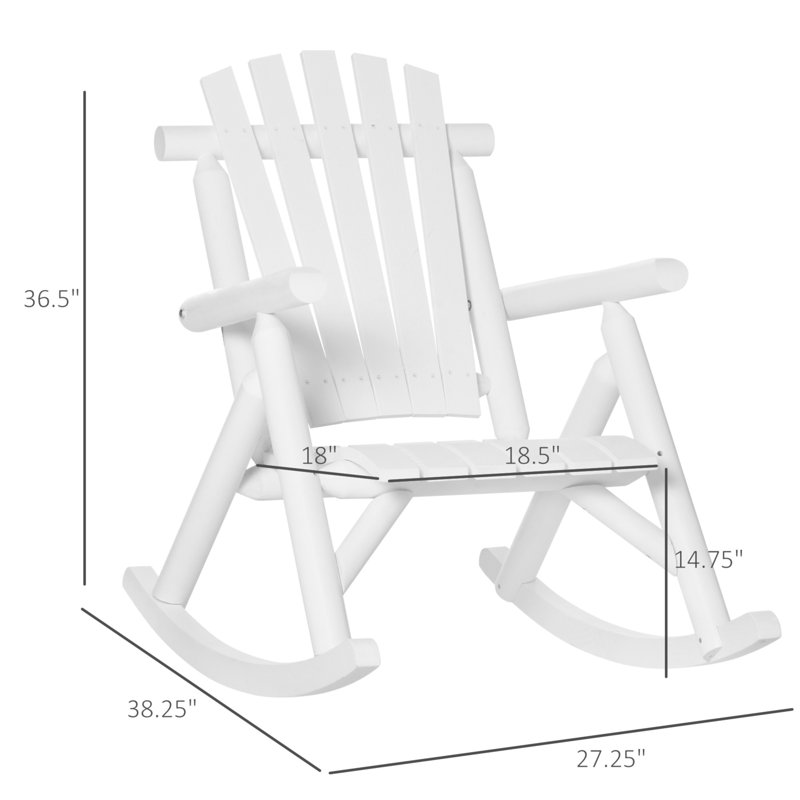 Chaise berçante d'extérieur en bois, White