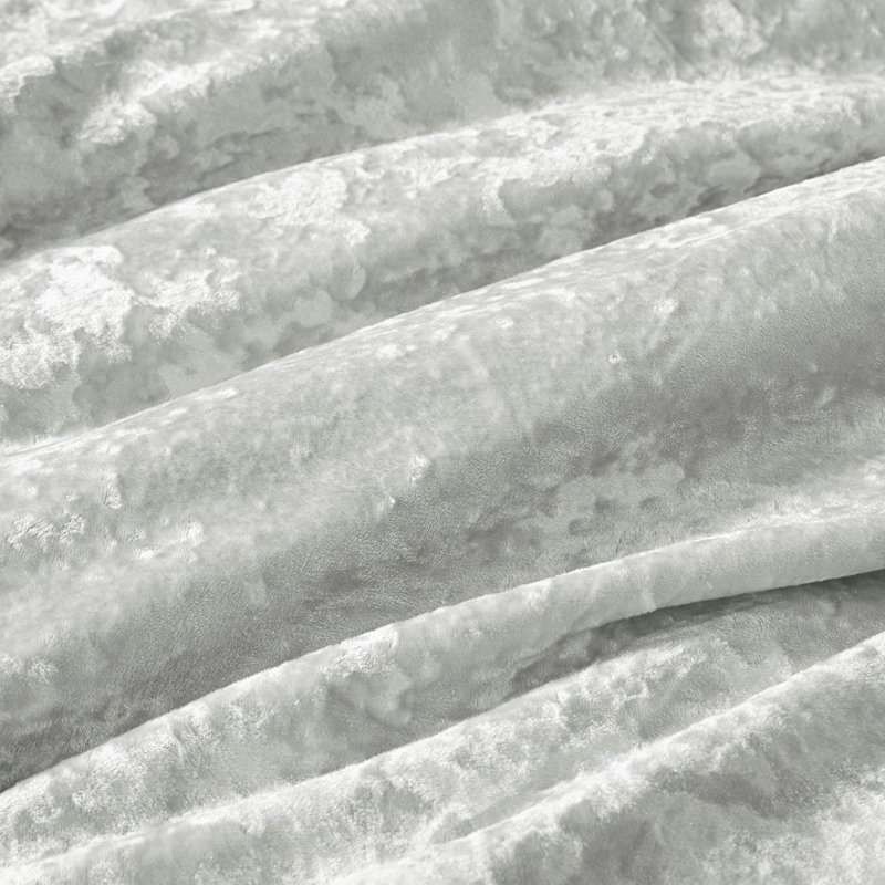 Édredon très grand / très grand - velours gris écrasé, literie lavable à la machine
