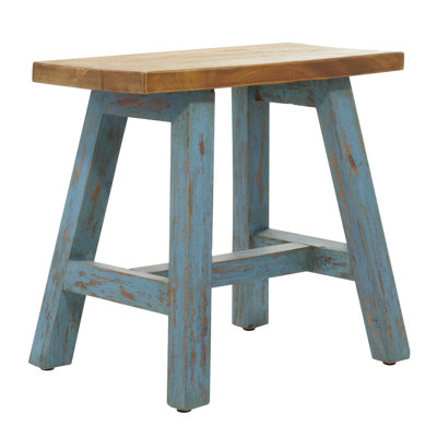 Wood Stool with Brown Wood Top