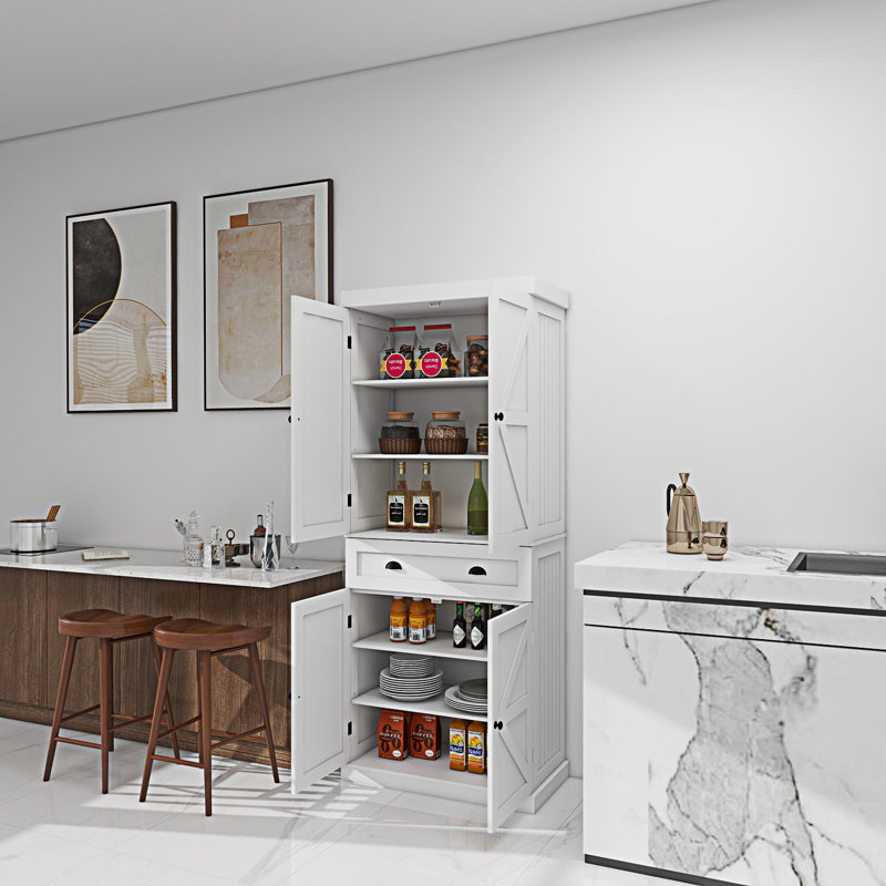 Armoire de rangement pour garde-manger avec 4 portes et armoire d'entrée