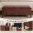 Multifunctional Chenille Storage Bench with Cylindrical Solid Wood Legs-304230506