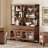  Home Office Furniture Set: 59In Modern Executive Desk With Charging Station And Drawers And Two 72In Tall Bookcases, Home Office Furniture For Living Room, Bedroom-1210482074