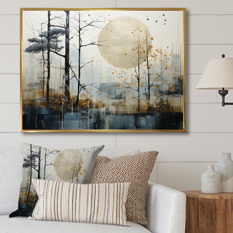 Japon, art minimaliste zen serein, art mural japonais, H 12 po x l 20 po x P 1 po, Cadre flottant doré