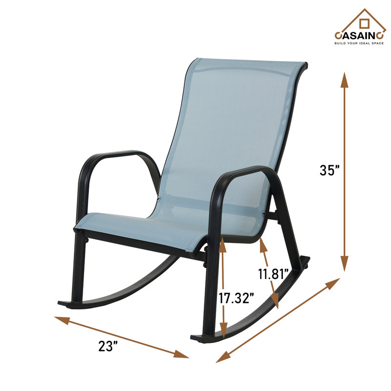 Chaise berçante d'extérieur en métal Zimora