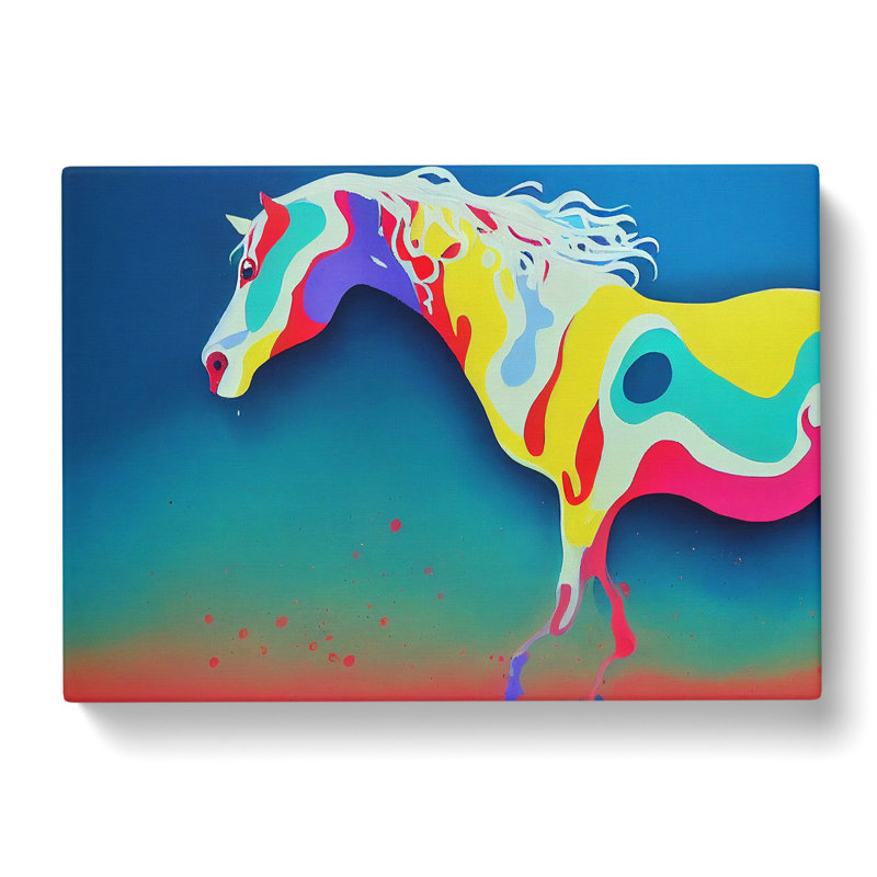 Dripping Paint Horse Vol.3 - Wrapped Canvas, 35cm H x 50cm W x 3cm D