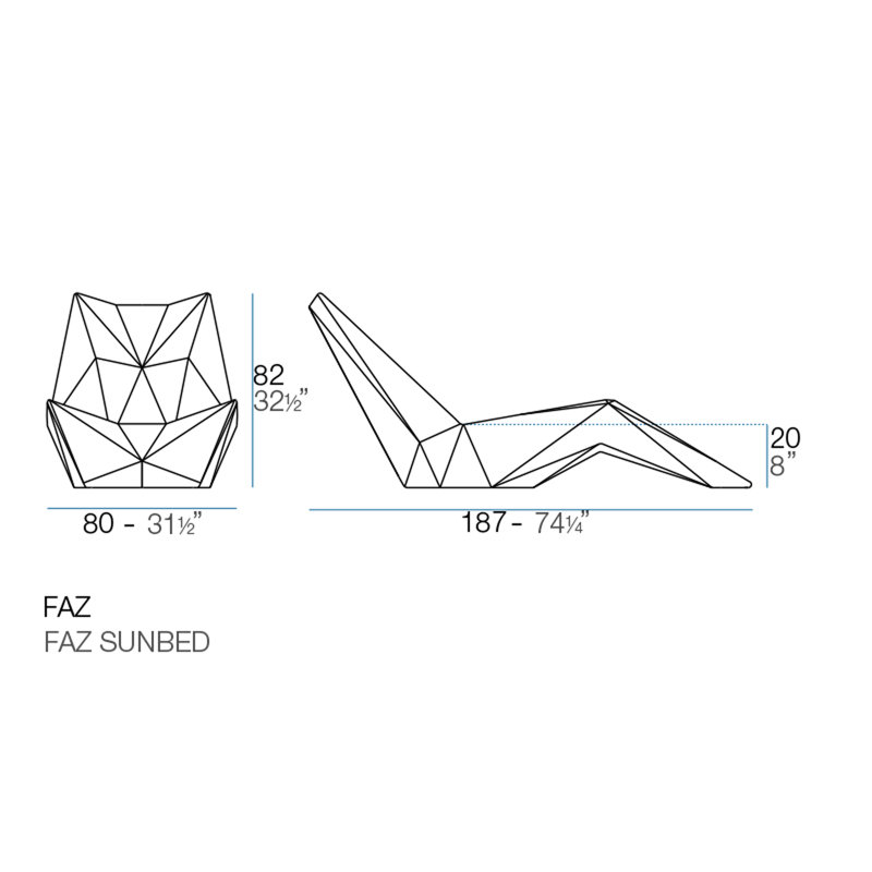 Faz Outdoor Chaise Lounge, LED RGBW