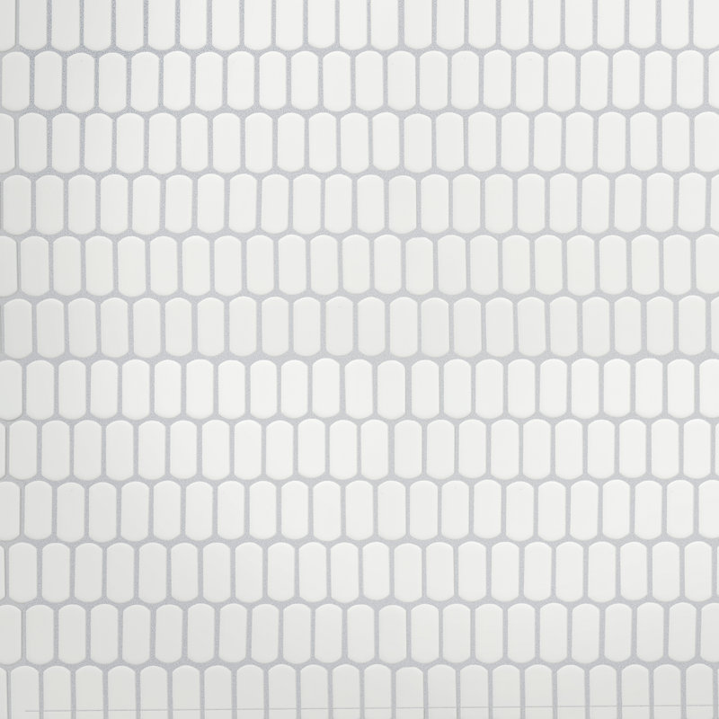 Hudson Capsule 12-1/4 In. X 13-1/8 In. Porcelain Mosaic Tile, Matte White