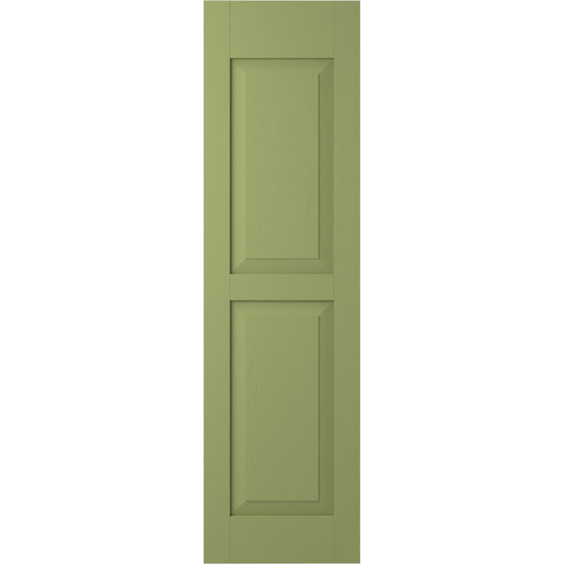Americraft Two Equal Flat Panel Shutters (Per Pair), Moss Green, 45", 15"