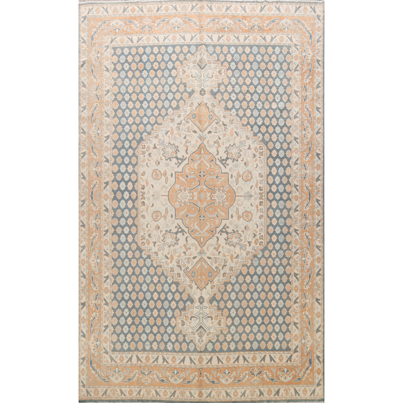 Tapis décoratif en laine noué à la main de conception unique 8 pi 3 po x 10 pi 4 po noué à la main New Age Khotan