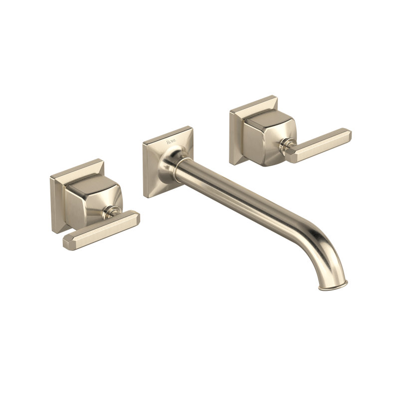 Apothecary Wall Mount Lavatory Faucet Trim, Lever, Satin Nickel