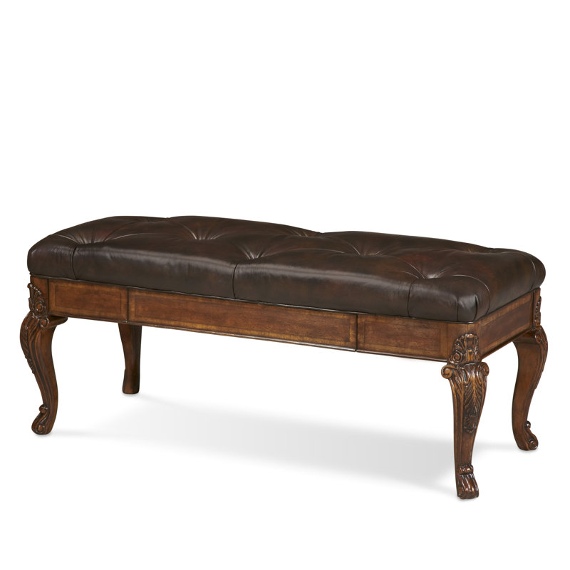 Old World Leather Bench