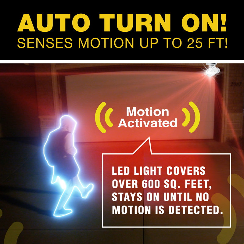 LED Solar Powered Dusk to Dawn Outdoor Security Spotlight with Motion Sensor and Timer, White