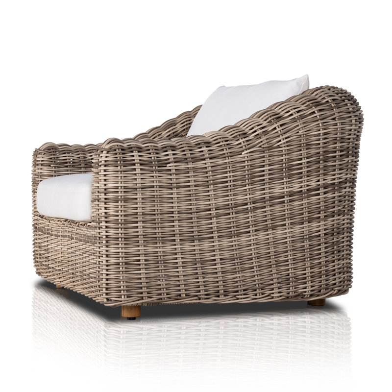 Messina Outdoor Teak Lounge Chair, White, Brown