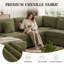 Canapé d'angle modulaire 7 pièces en chenille de 144 po avec pouf, assise large et profonde-1667680923