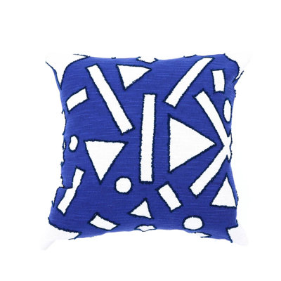 Handcrafted Sea Mosaic Printed & Embroidered Pillow 18"x18" - 100% Cotton