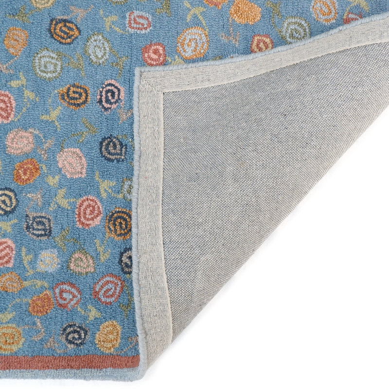 Florals Area Rug, Blue, 9' x 13'
