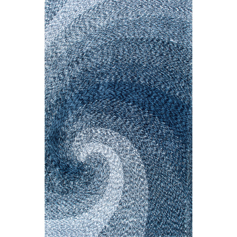 Tapis bleu à poils longs Ackerman, Rectangle 5 pi x 8 pi