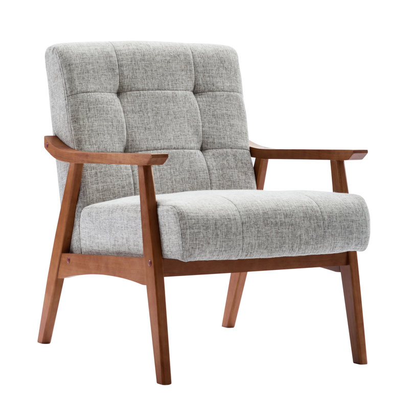 Upholstered Armchair, Light Grey