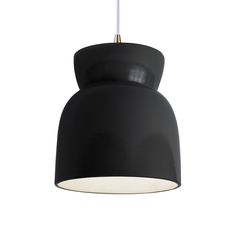 Luminaire suspendu sablier Breeona, Lustre noir, Laiton antique