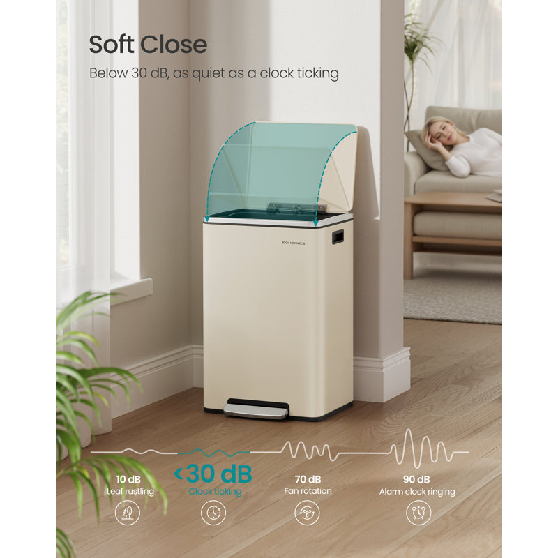 Steel Step On Kitchen Trash Can - 50L