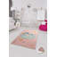 Tapis rectangulaire en velours tissé à la machine rose / bleu-116384246