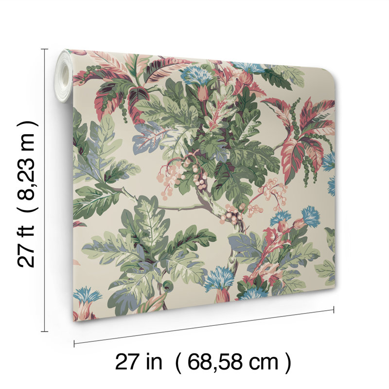 Briarwood Floral Wallpaper Double Roll, Taupe