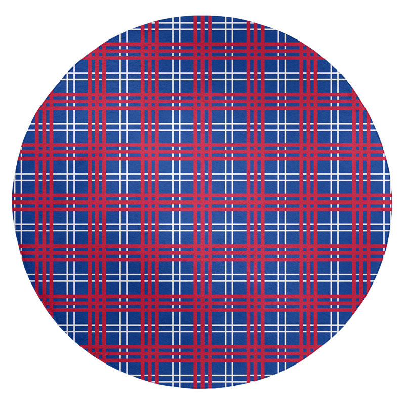 Plaid Indoor Rug, Round 5'