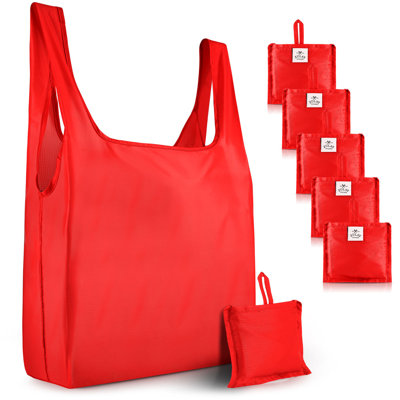 Zulay Kitchen Reusable Grocery Bags 5 Pack Polypropylene Bags