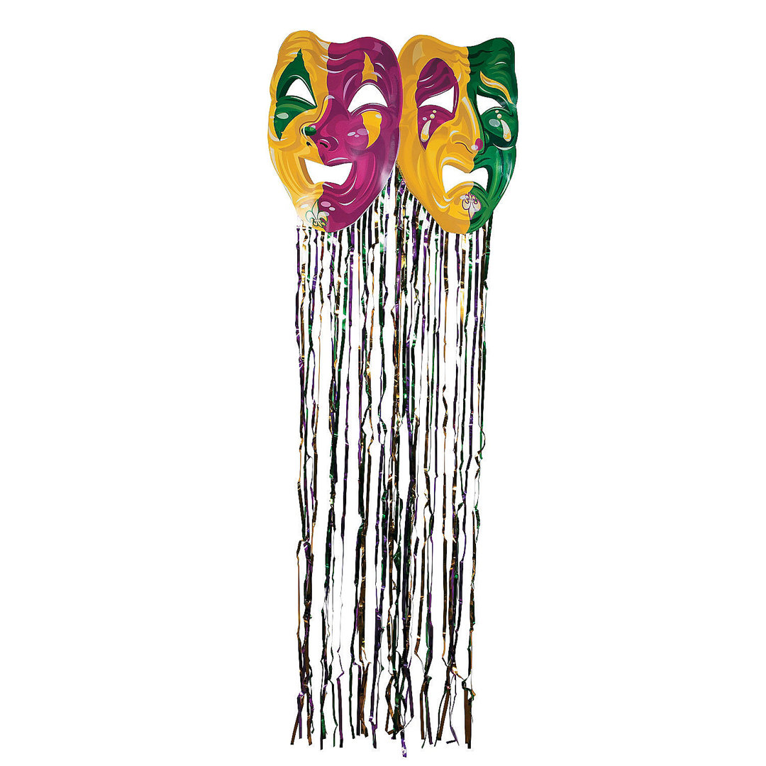 Foil Mardi Gras Mask With Fringe Curtain Banner The Holiday Aisle®
