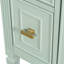 Meuble-lavabo de 24 pouces avec lavabo, armoire en bois massif et panneau de fibres à densité moyenne avec un tiroir rabattable, deux tiroirs standard et une tablette réglable, meuble-lavabo vert autoportant pour le rangement de la salle de bain