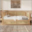 Lit de jour en rotin de style traditionnel avec 2 tiroirs pour un espace limité, chambre d'amis, pas de sommier, noyer antique