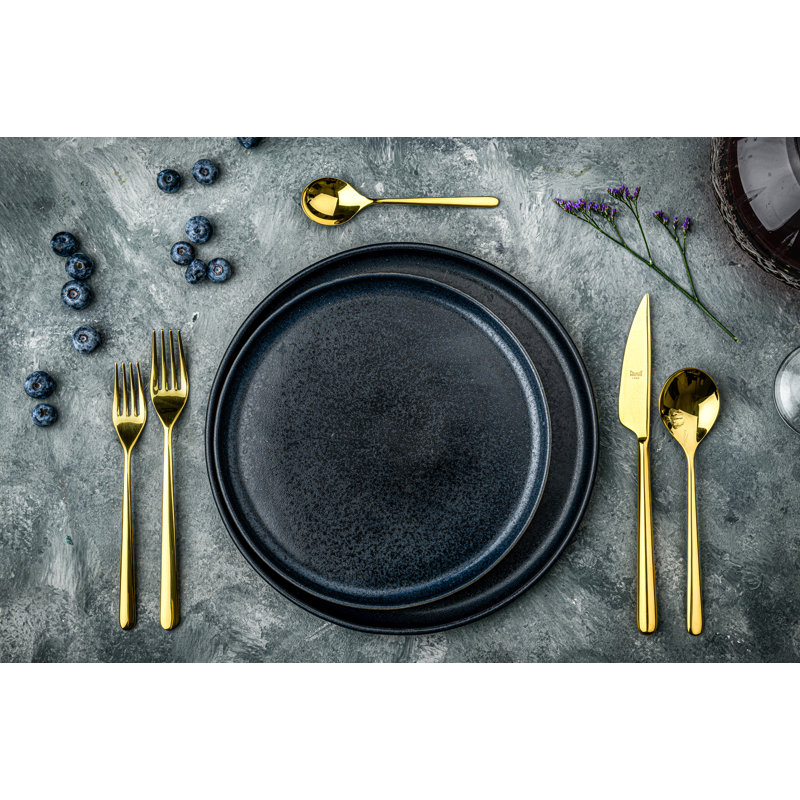 Linea 20 - Piece Stainless Steel Flatware Set - Service for 4, Black Gold