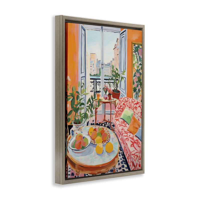  Bright Sunlit Interior Canvas by LSR Design Studio, 31" H x 21" W, Montalcino Elm Floater Frame
