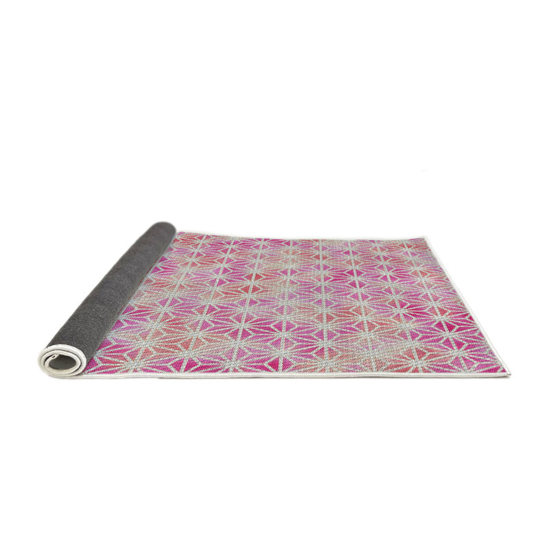 Tapis de zone rose à motif, Rond 3 pi