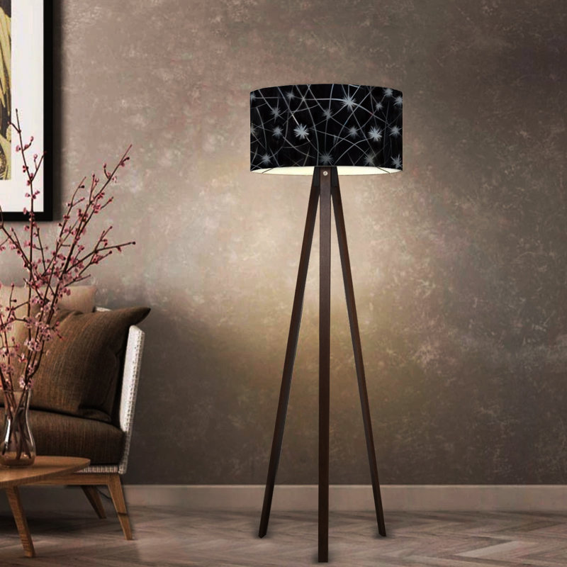 55.1'' Brown Tripod Floor Lamp