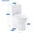 Elongated Toilet for Bathrooms, One-Piece Toilet With Soft Close Seat,Comfort Height Toilets, Powerful & Quiet Modern Standard Ceramic Toilet with Dual Top-Press Buttons 1.28 GPF, 12" Rough-In