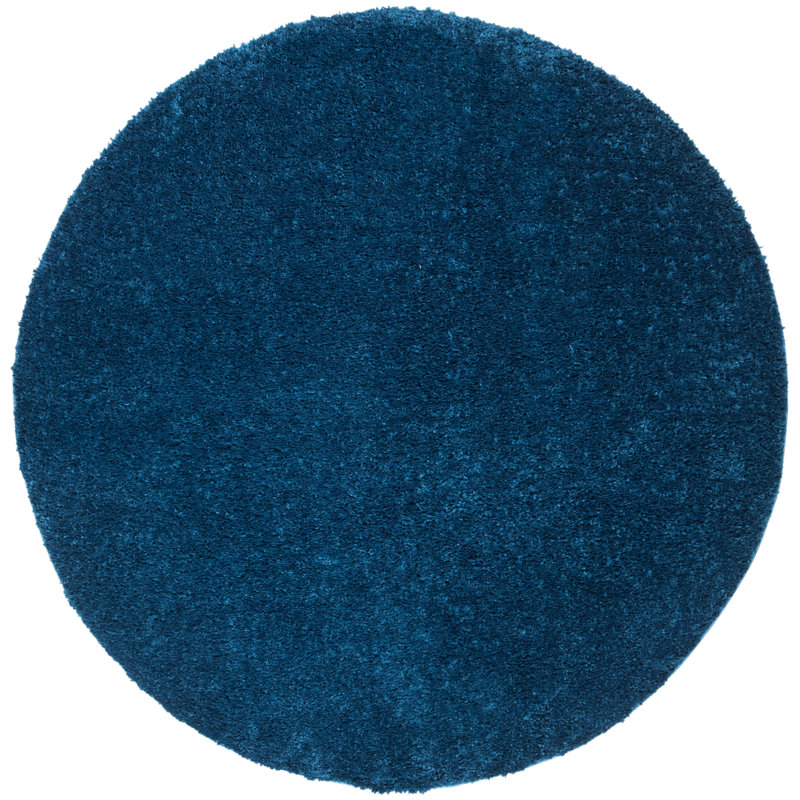 Brittney Performance solid color shag rug, Rond 6 pi 7 po, Navy