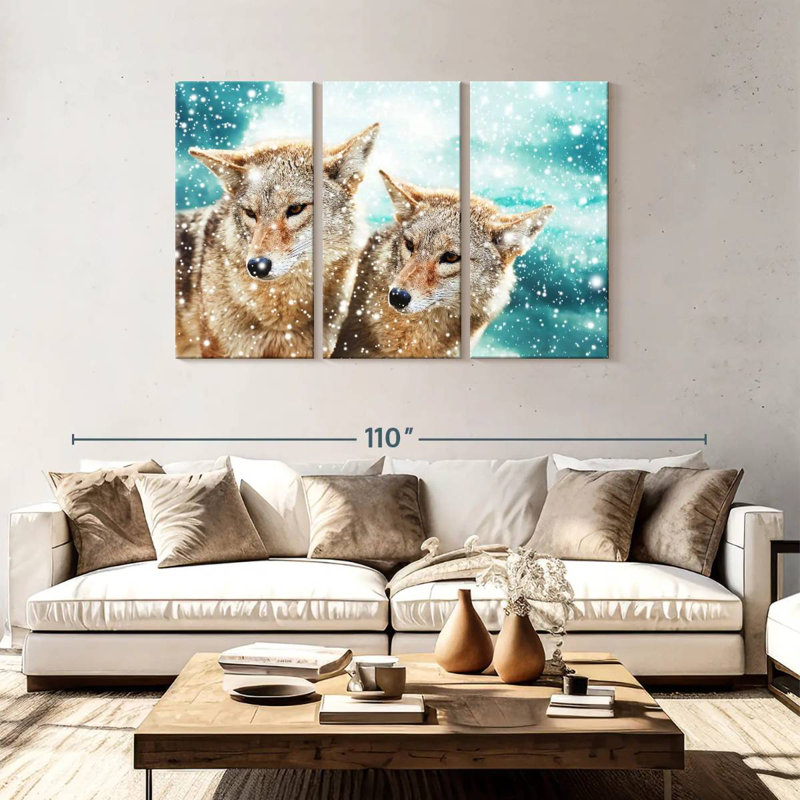 Brampt Coyote Pair, 48" H x 74" W