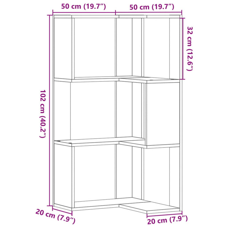 Ambriel 102cm H x 50cm W Bookcase, Smoked Oak