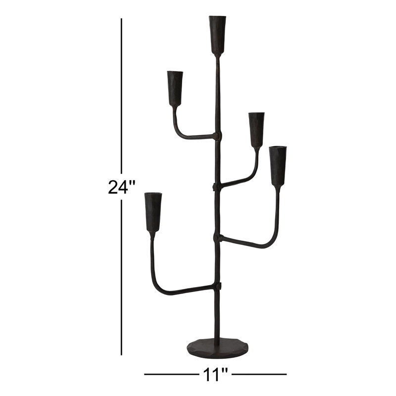 Carlette 24'' H Metal Tabletop Candelabra