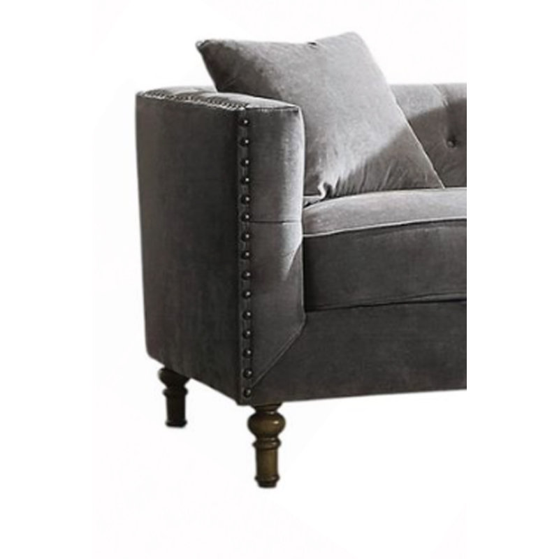 Causeuse en velours Sidonia avec 2 coussins