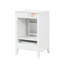 Meuble-lavabo de 20 po avec lavabo, porte à fermeture douce, support de rangement et tiroir, finition blanche moderne