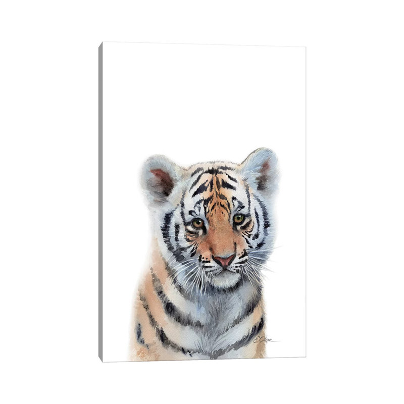 «Baby Tiger», reproduction d'art sur toile tendue, H 40 po x l 26 po x P 1,5 po