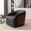 Fauteuil demi-tonneau pivotant en cuir Andretta Vegan (ensemble de 2)-1428319675