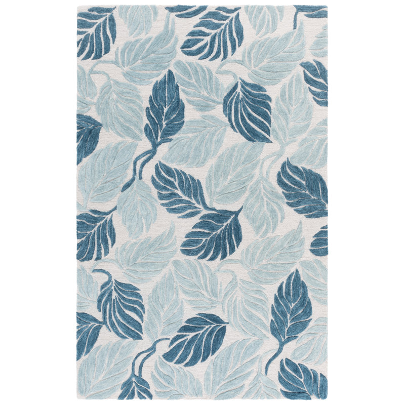 Jardin Hand Tufted Wool; Cotton Floral Indoor Rug, Rectangle 4' x 6'