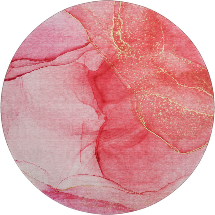 Premium Machine Washable Cerrito AMF507 Pink Rug